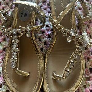 Gold Embellished Sandals